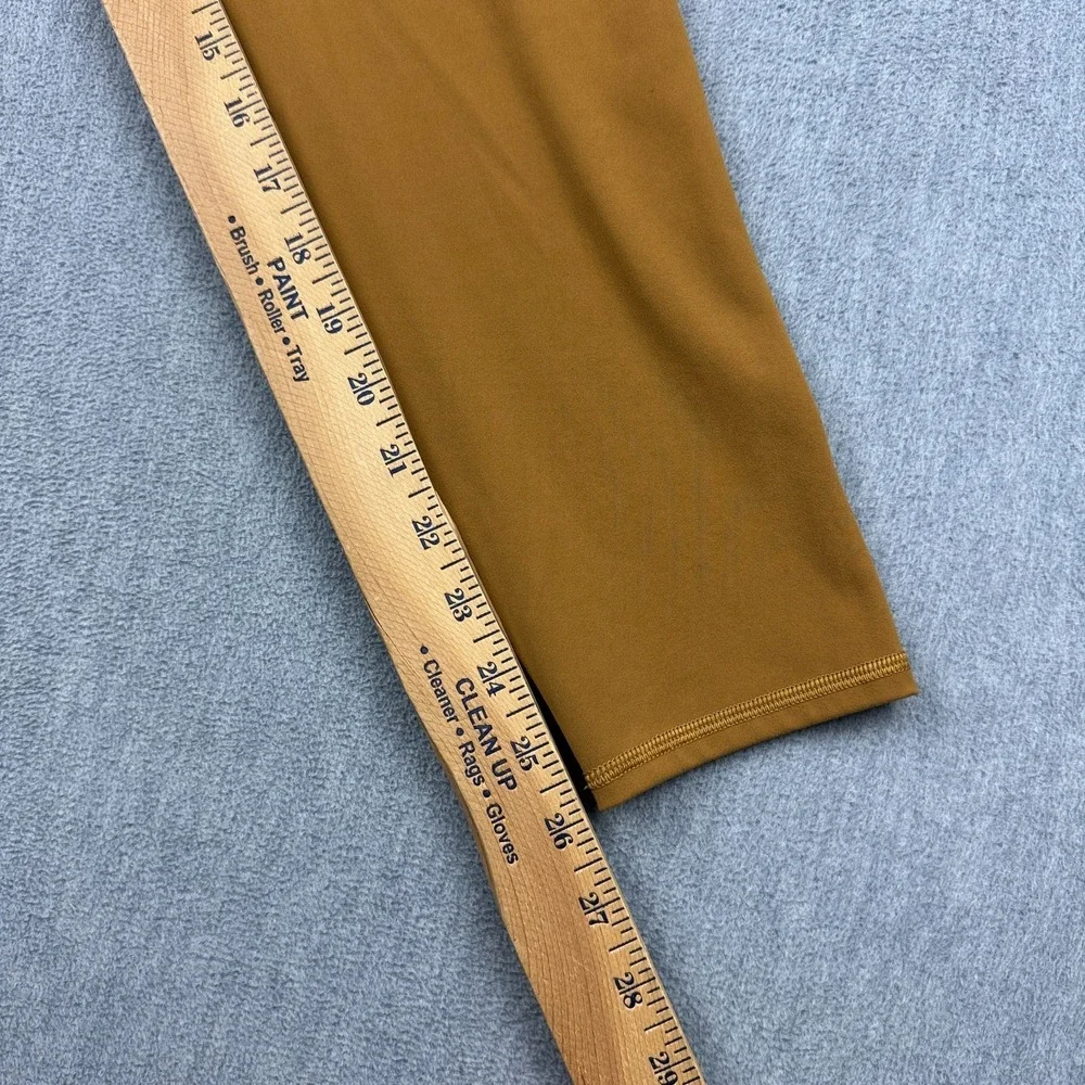 Vuori Leggings Womens Large Gold Rib Studio High Waist Yoga Gym Performance Pant